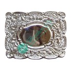 Oval Thistle Chrome Polished Kilt Belt Buckle 